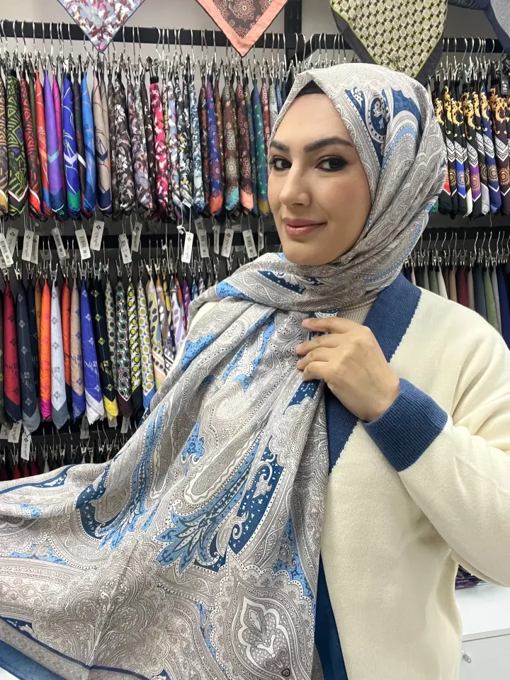 ETRO DESEN SOFT PAMUK ŞAL 1030 İNDİGO