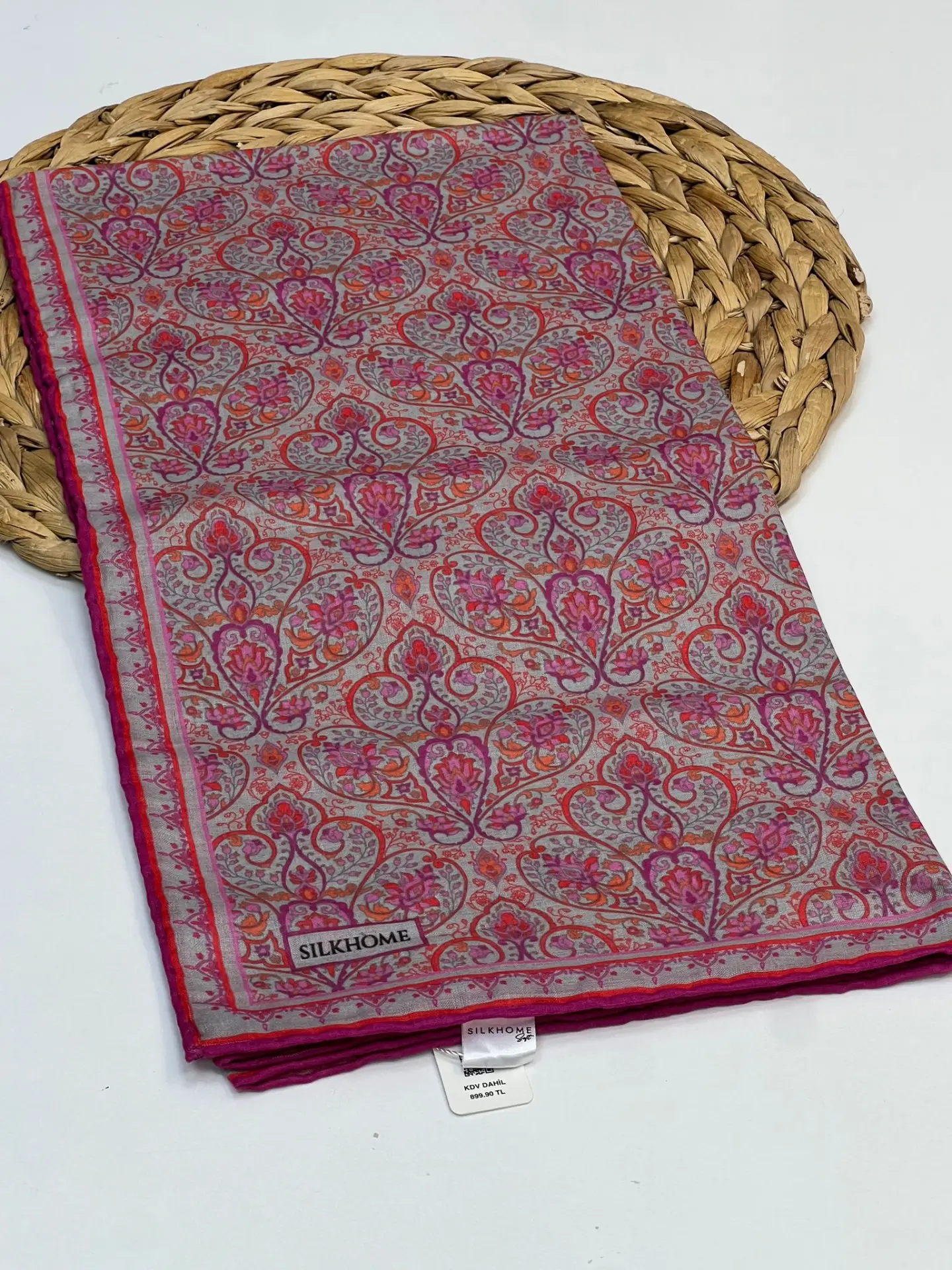 SİLK HOME SOFT PAMUK EŞARP 1148 BEYAZ-PEMBE