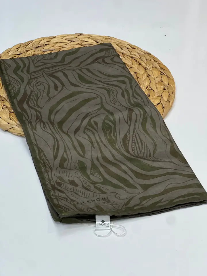 SİLK HOME ZEBRA DESEN SOFT EŞARP 1015 HAKİ YEŞİL