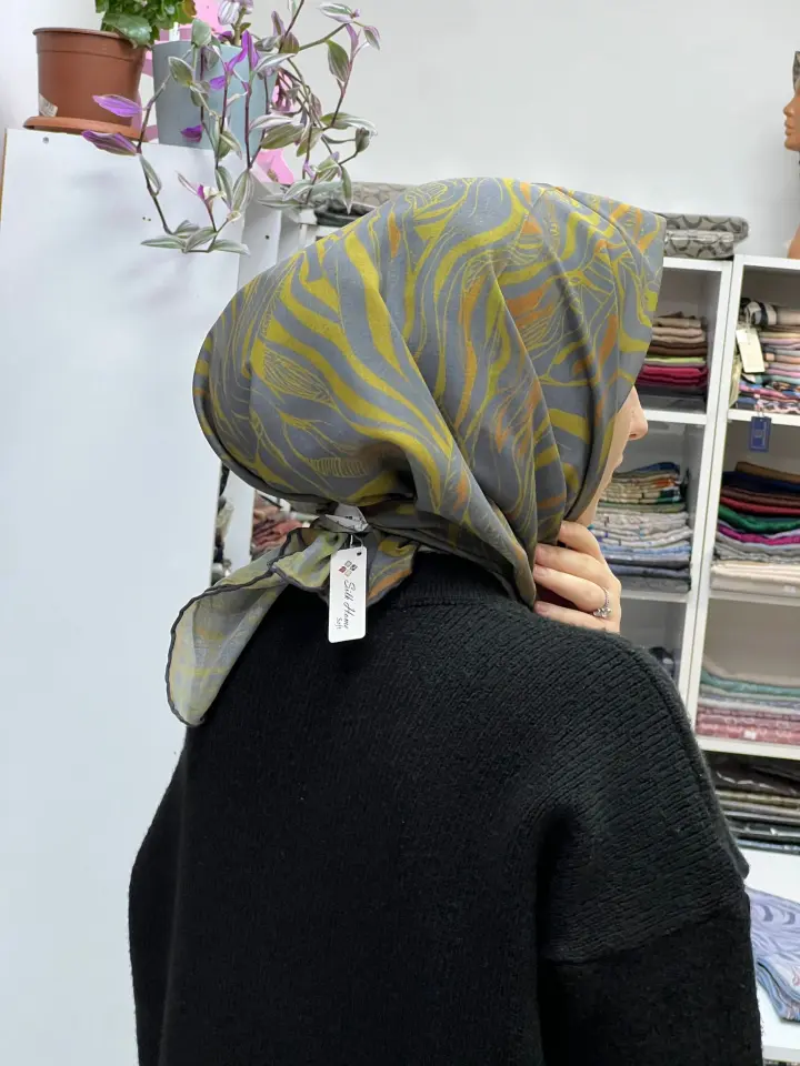 SİLK HOME ZEBRA DESEN SOFT EŞARP 1015 SARI