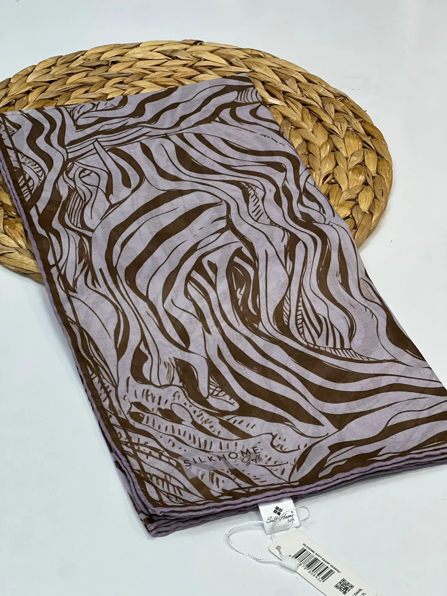 SİLK HOME ZEBRA DESEN SOFT EŞARP 1015 LİLA
