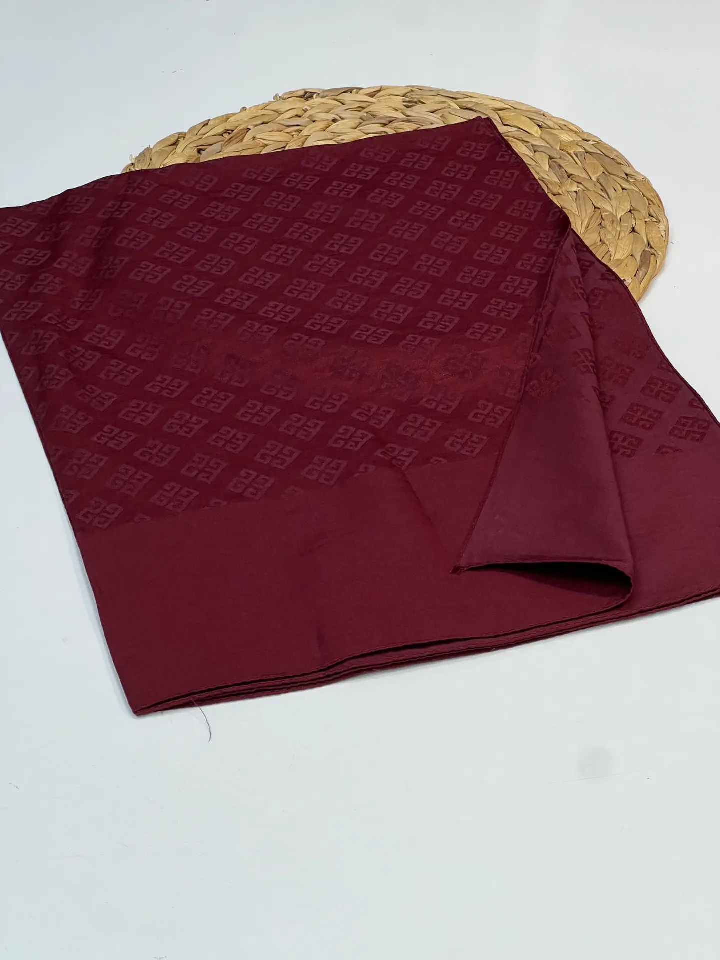 LYOCELL KUMAŞ ROYAL MONOGRAM DESEN ŞAL 1021 BORDO