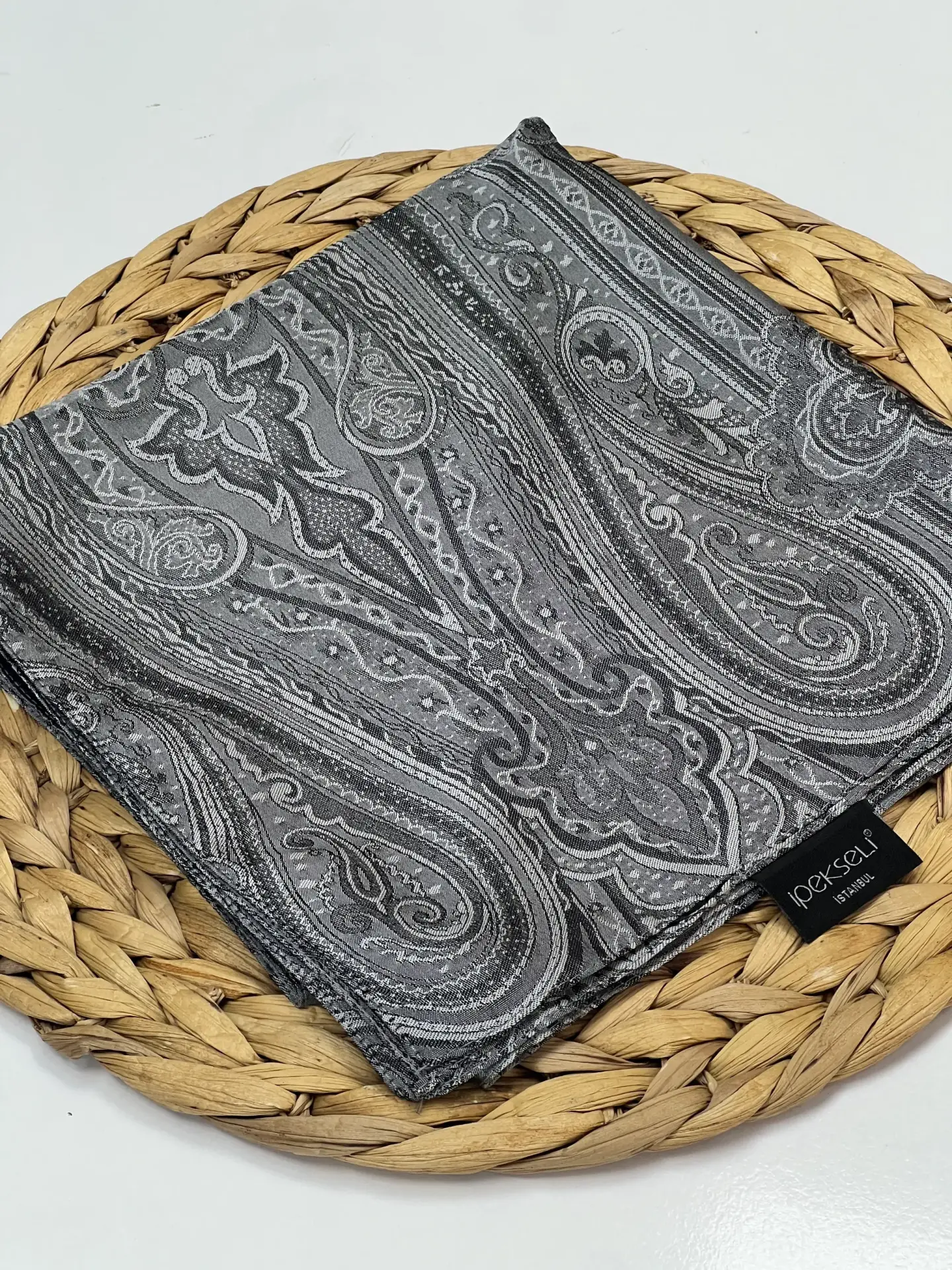 ETRO DESEN VUAL PAMUK EŞARP GRİ
