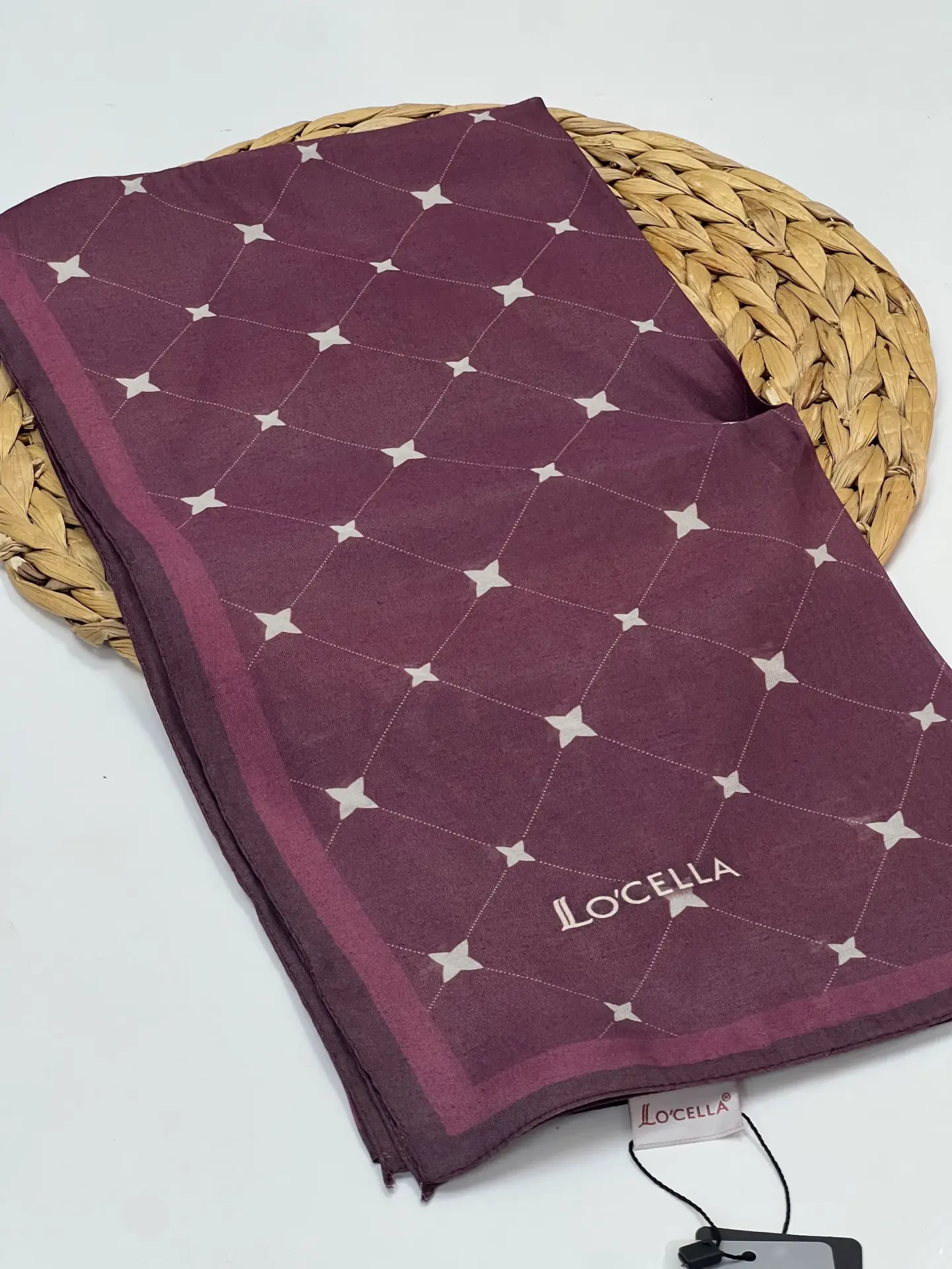 LOCELLA MONOGRAM DESEN MODAL İPEK EŞARP MÜRDÜM