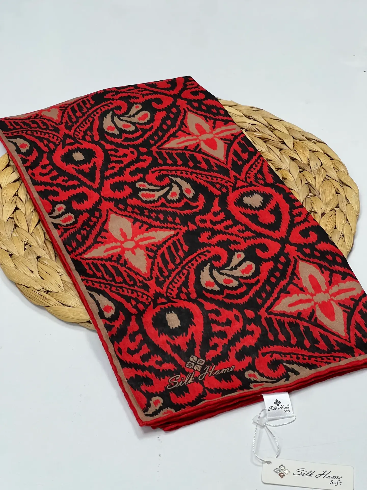 SİLK HOME ETNİK DESEN SOFT EŞARP 1033 KIRMIZI