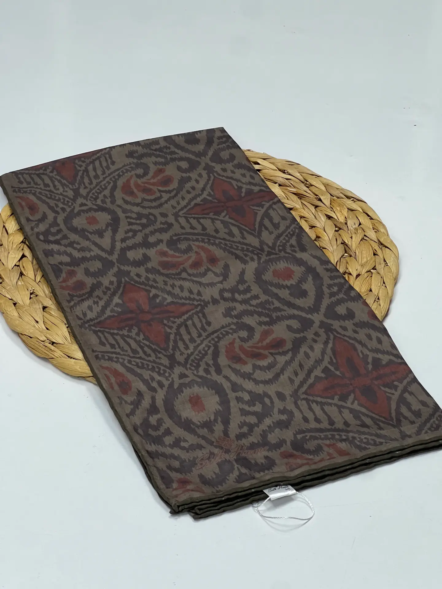 SİLK HOME ETNİK DESEN SOFT EŞARP 1033 VİZON-KİREMİT