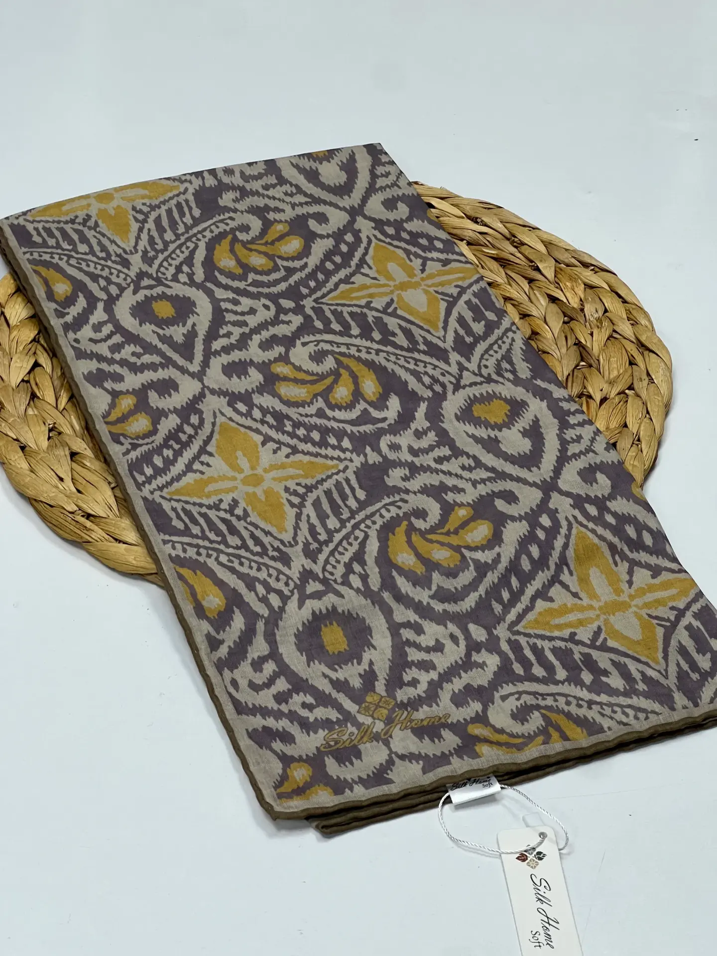 SİLK HOME ETNİK DESEN SOFT EŞARP 1033 HARDAL
