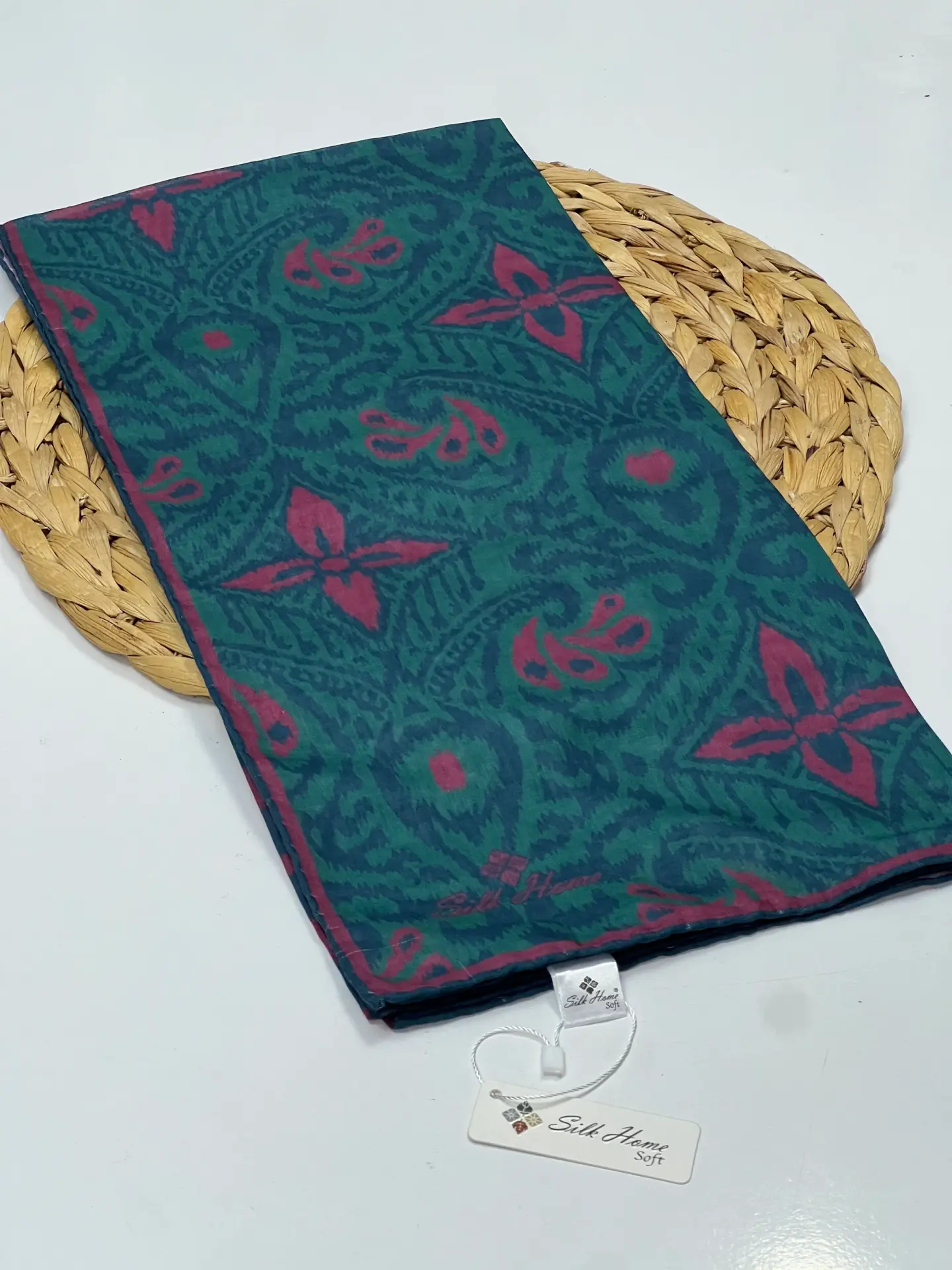 SİLK HOME ETNİK DESEN SOFT EŞARP 1033 ZÜMRÜT YEŞİL