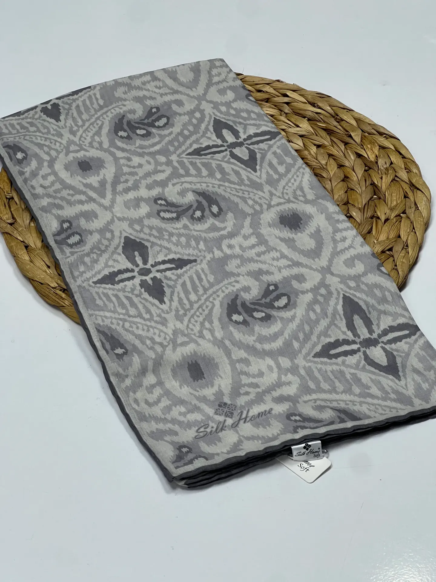 SİLK HOME ETNİK DESEN SOFT EŞARP 1033 GRİ