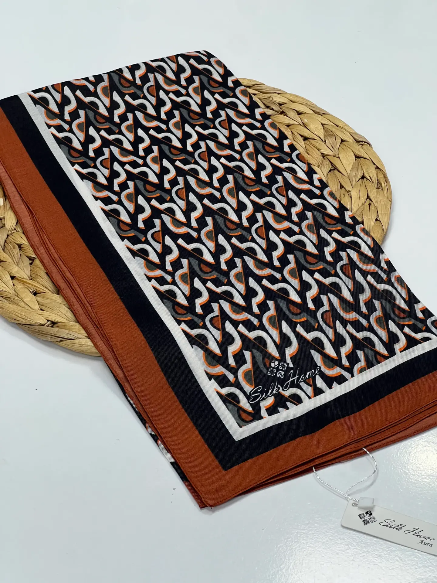 AURA SERİSİ MİNİMAL DESEN EŞARP KİREMİT
