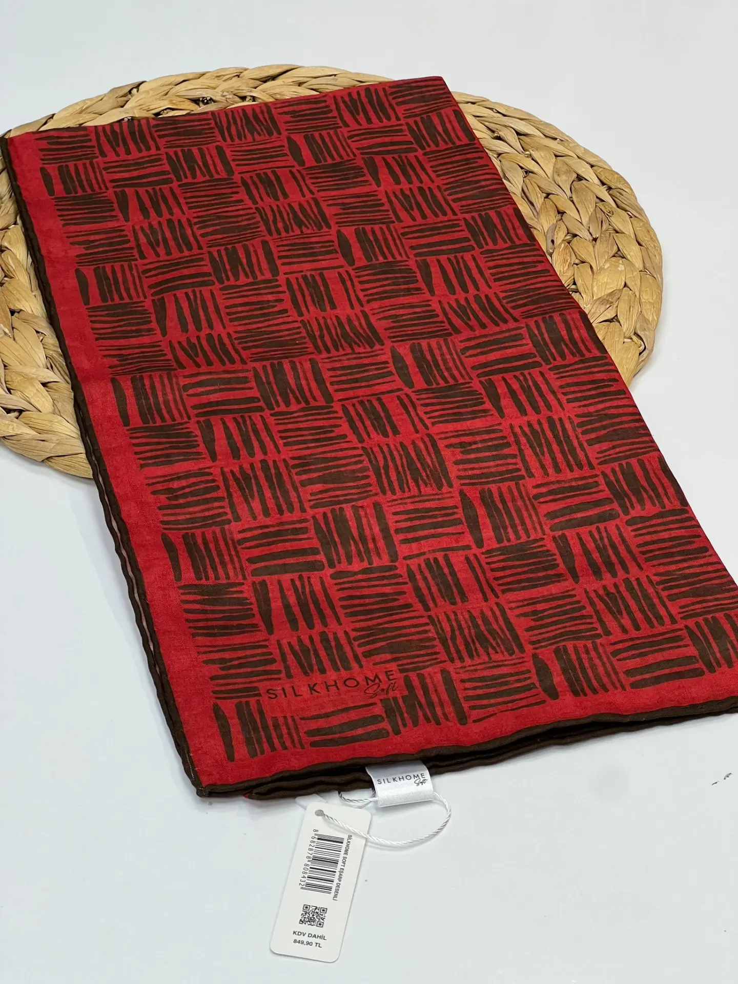 SİLK HOME KİBRİT DESEN SOFT EŞARP 1036 KIRMIZI