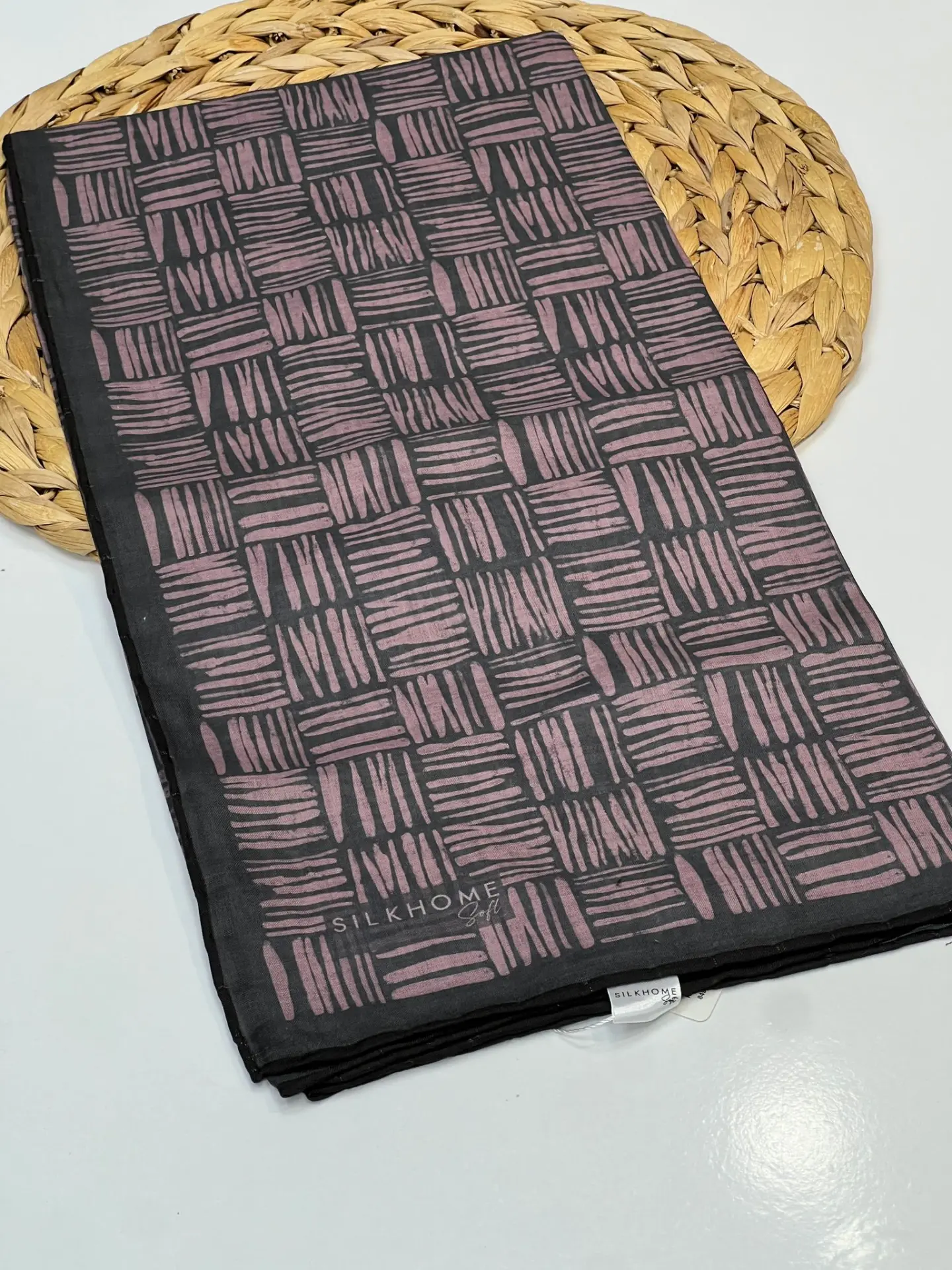 SİLK HOME KİBRİT DESEN SOFT EŞARP 1036 ANTRASİT-PUDRA