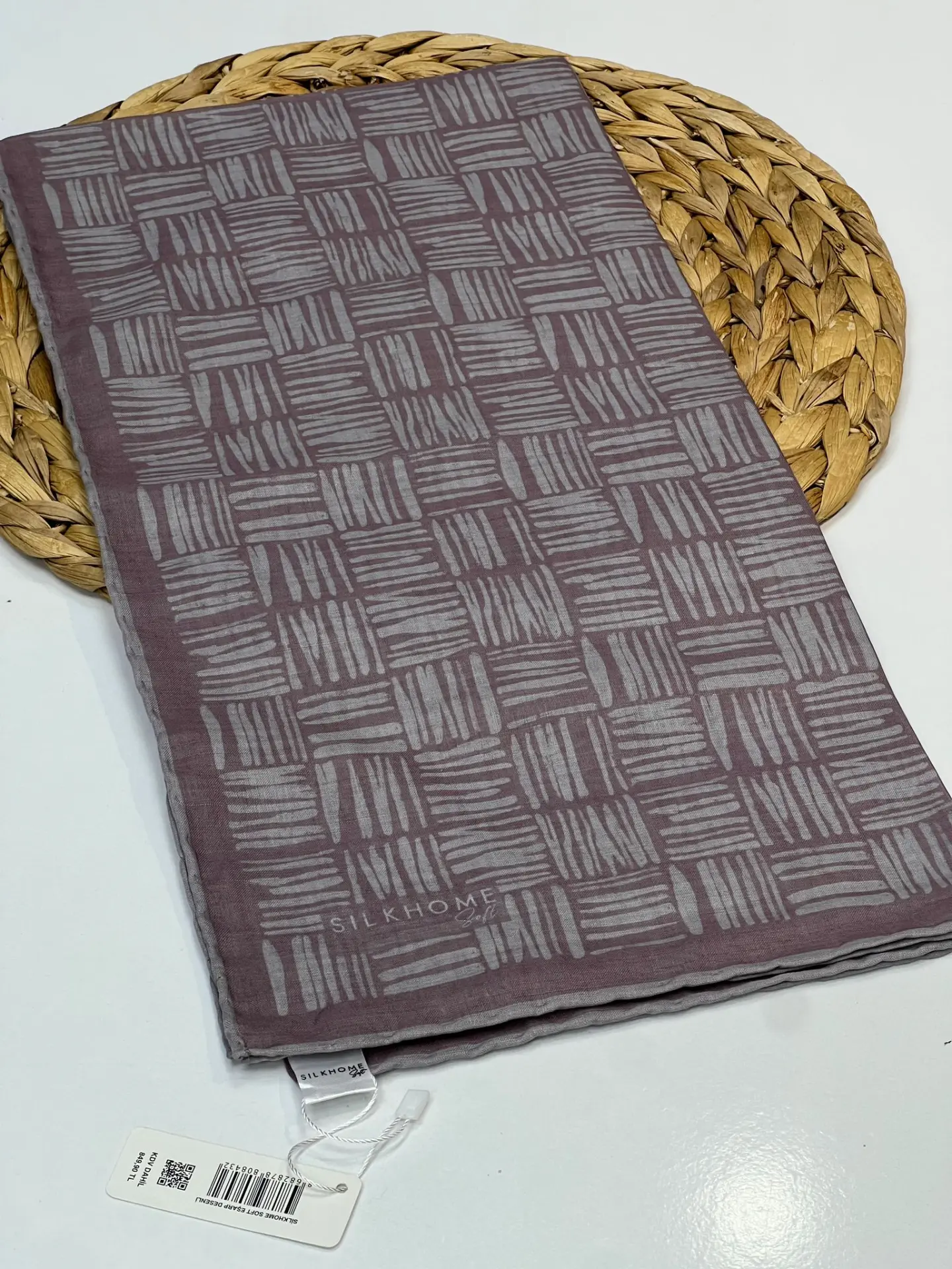 SİLK HOME KİBRİT DESEN SOFT EŞARP 1036 GÜL KURUSU