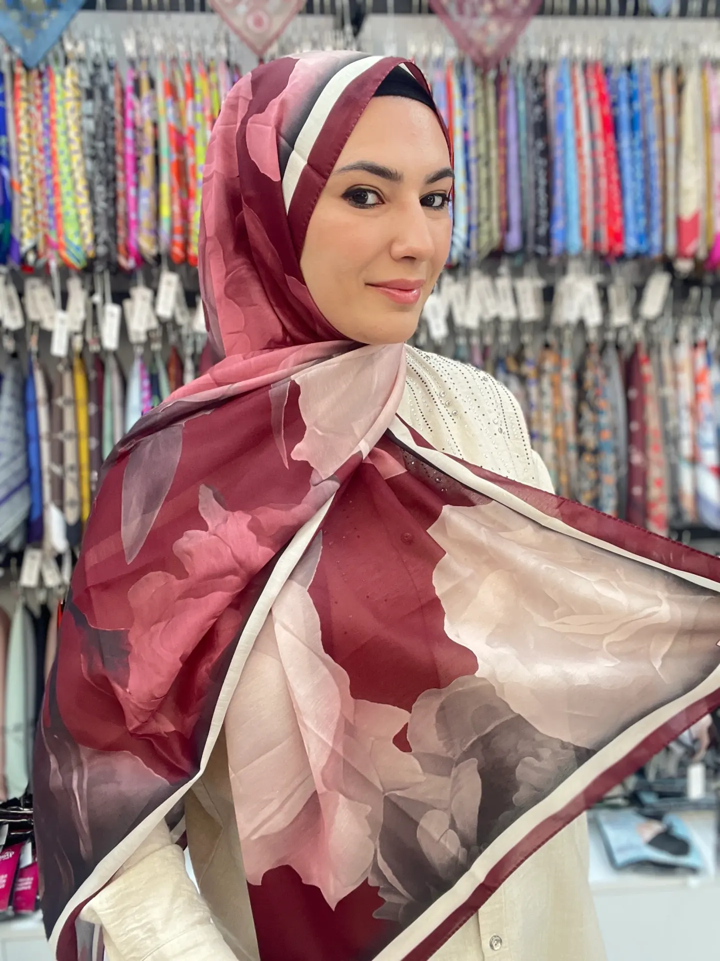 LOTUS SERİSİ SOFT PAMUK ŞAL BORDO
