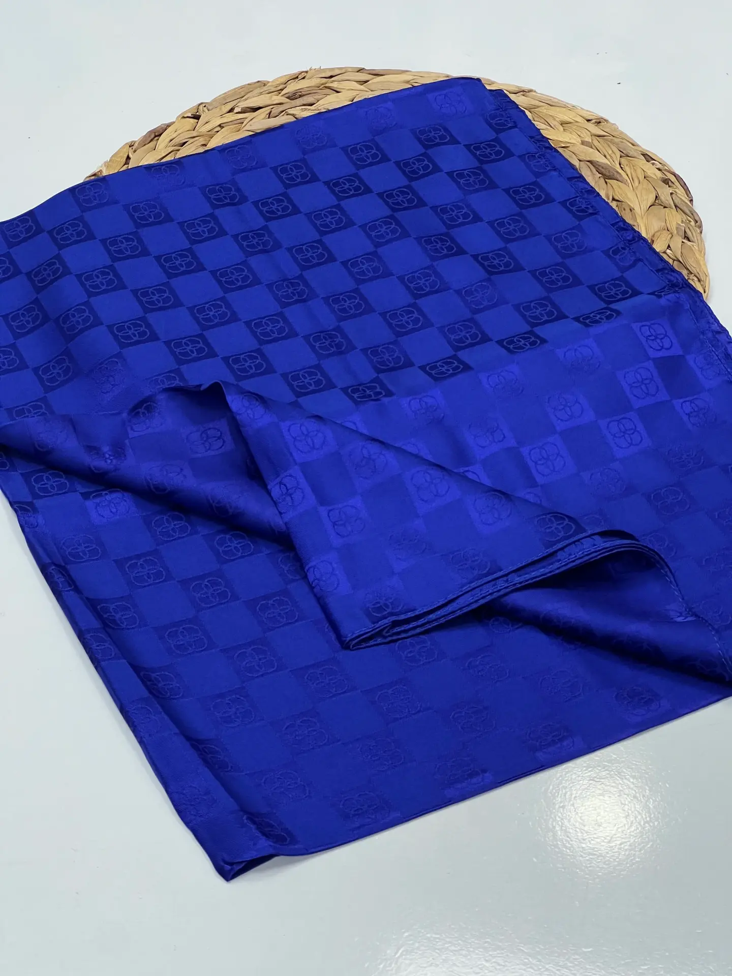DAMA OLİMPİYAT DESEN JAKAR ŞAL SAKS MAVİ