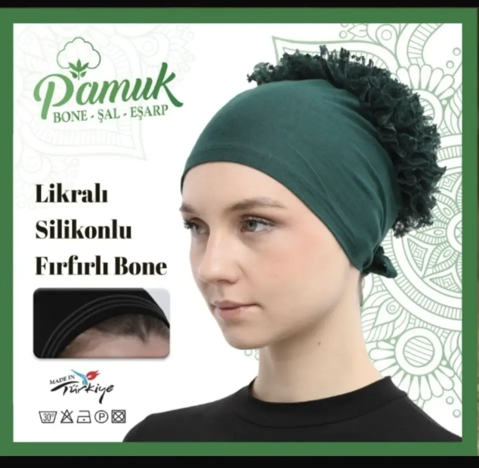 LİKRALI SİLİKONLU FIRFIRLI BONE
