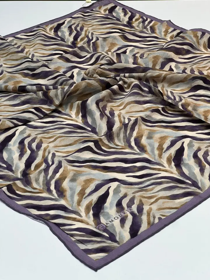 GLAMORİA ZEBRA DESEN MODAL İPEK EŞARP 1042 LİLA