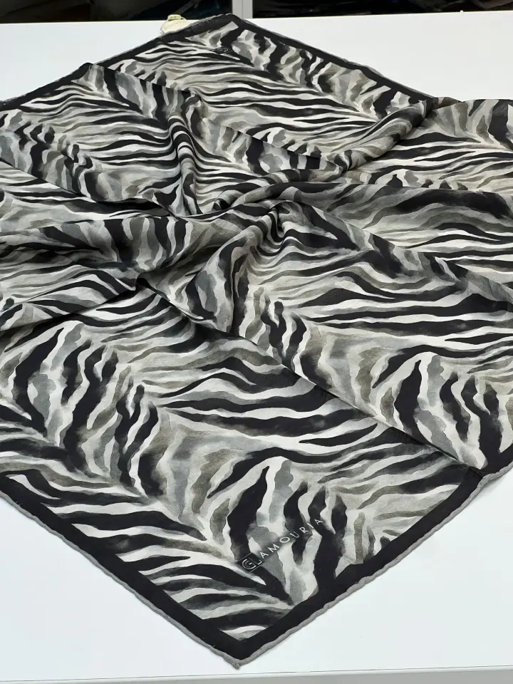 GLAMORİA ZEBRA DESEN MODAL İPEK EŞARP 1042 SİYAH