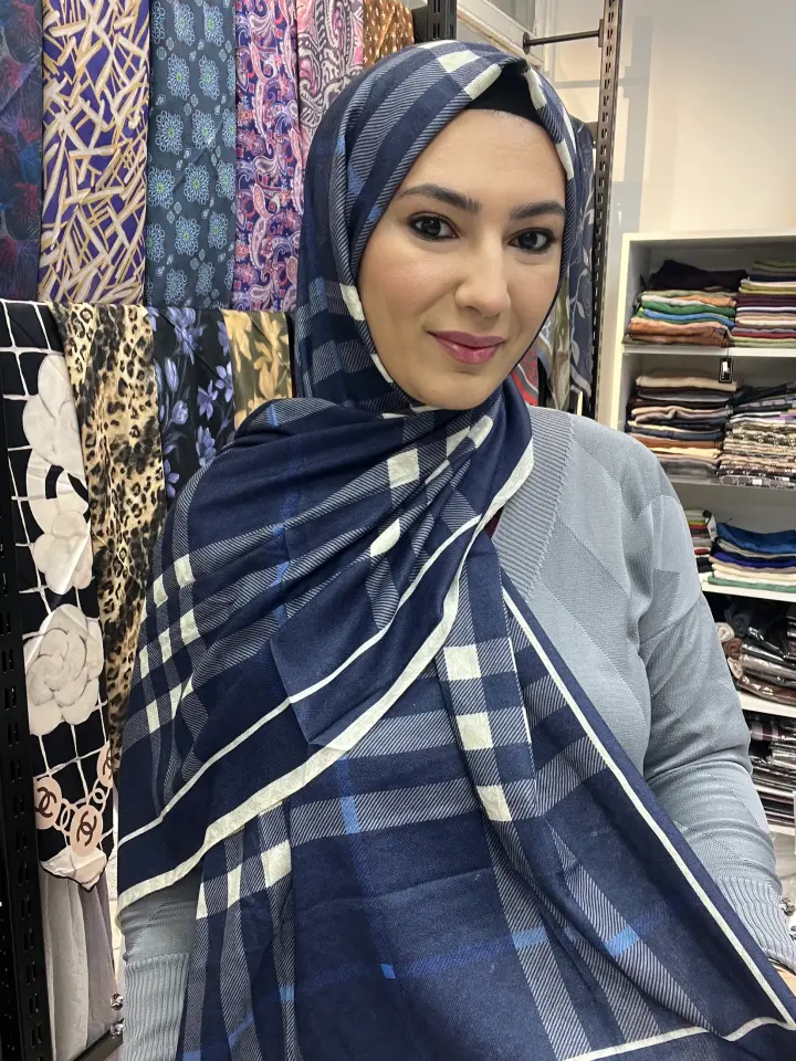 Burberry çift yönlü kaşmir pamuk ipek şal