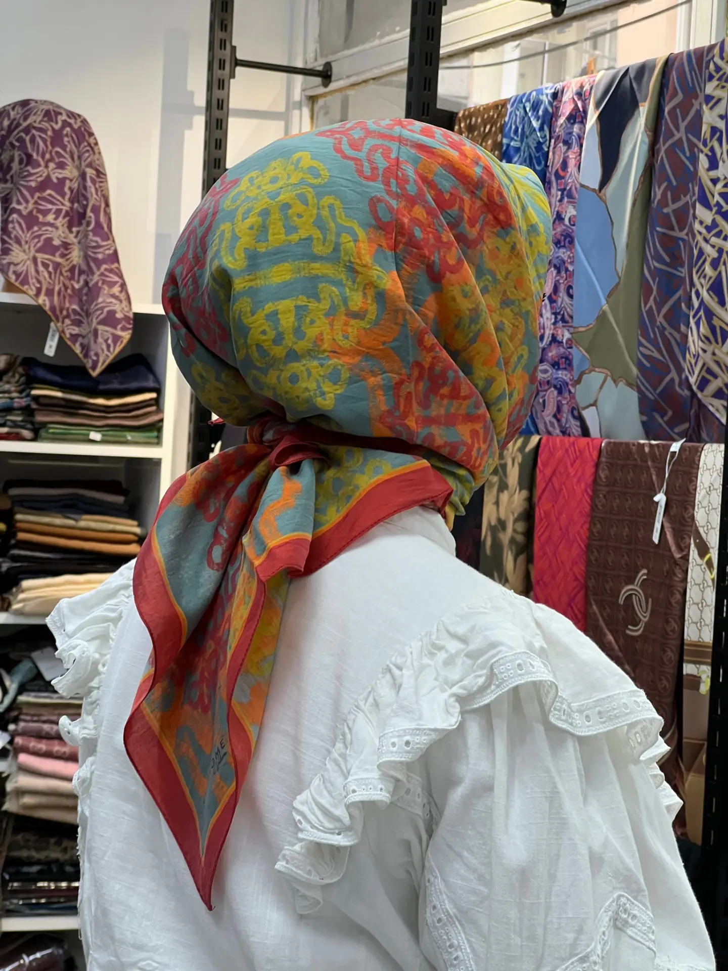 SİLK HOME VELORA EŞARP PASTEL DESEN 1044 KIRMIZI-TURUNCU