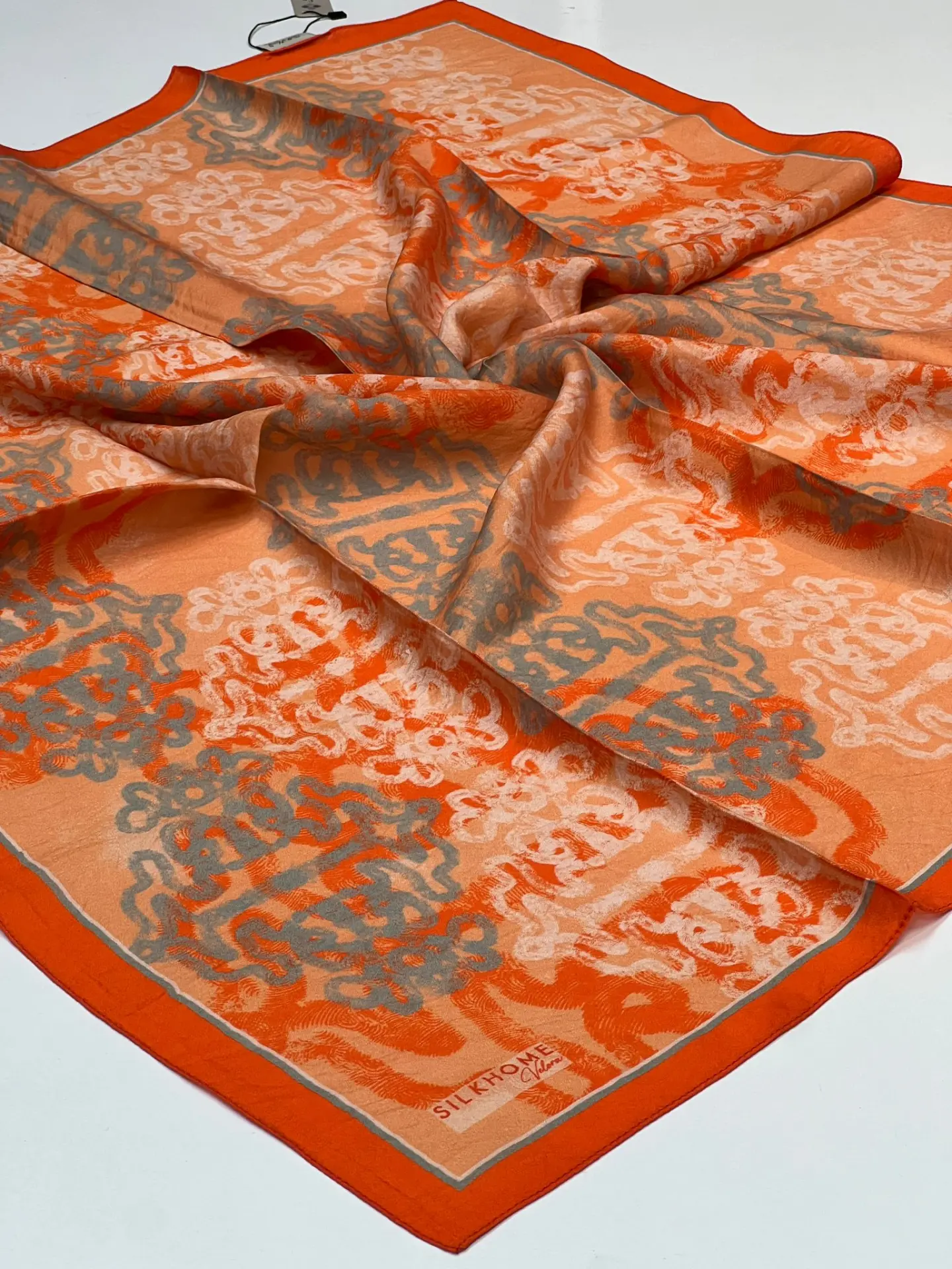 SİLK HOME VELORA EŞARP PASTEL DESEN 1044 TURUNCU
