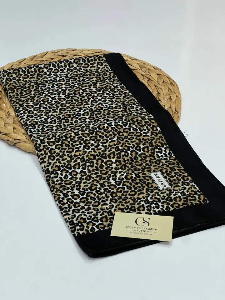 LEOPAR DESEN KIŞLIK PAMUK EŞARP