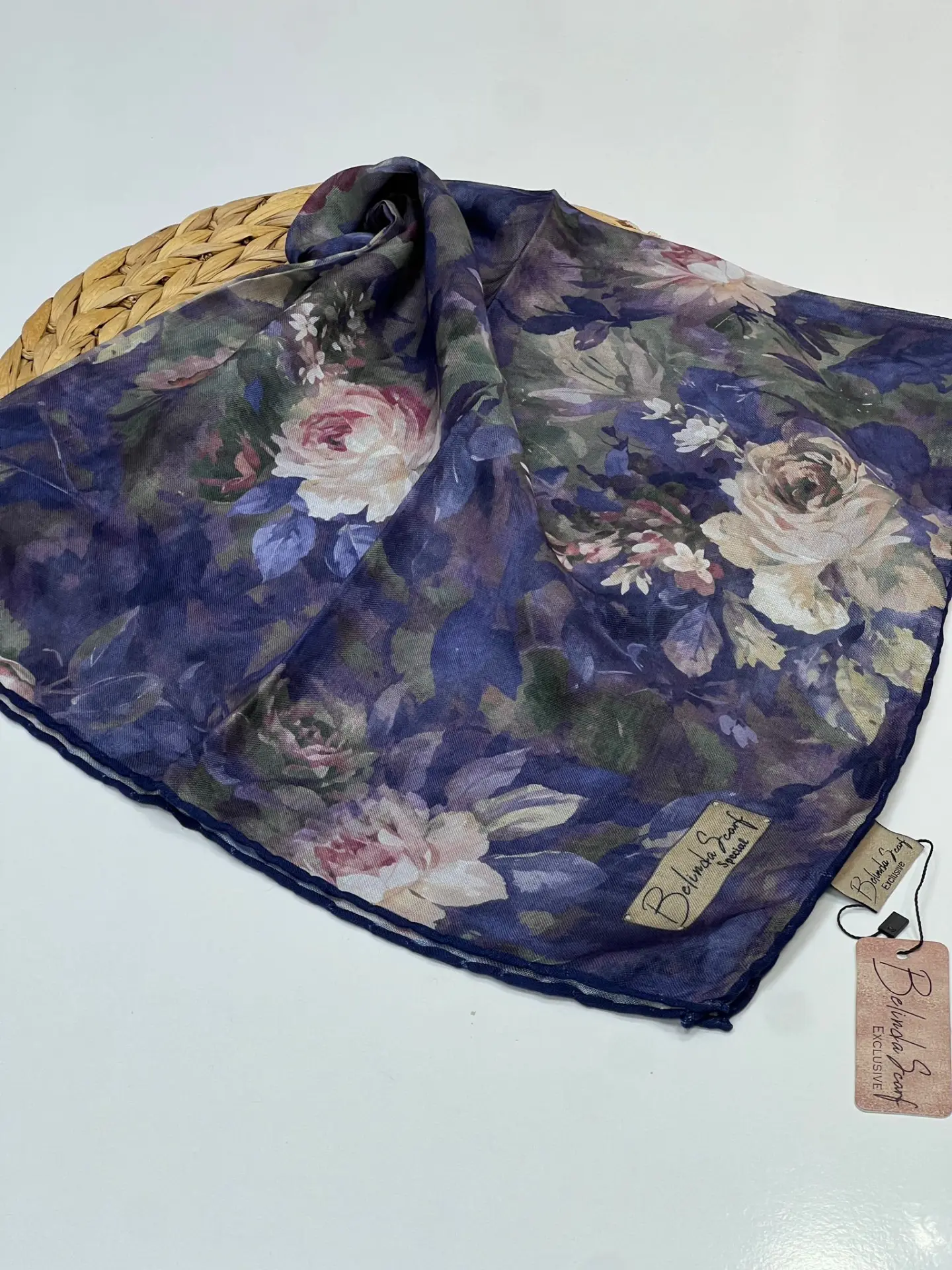 ÇİÇEK DESEN SOFT PAMUK EŞARP 1007
