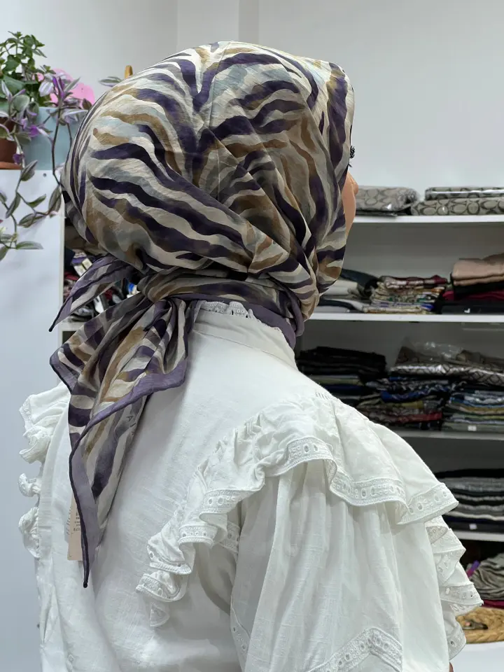 GLAMORİA ZEBRA DESEN MODAL İPEK EŞARP 1042