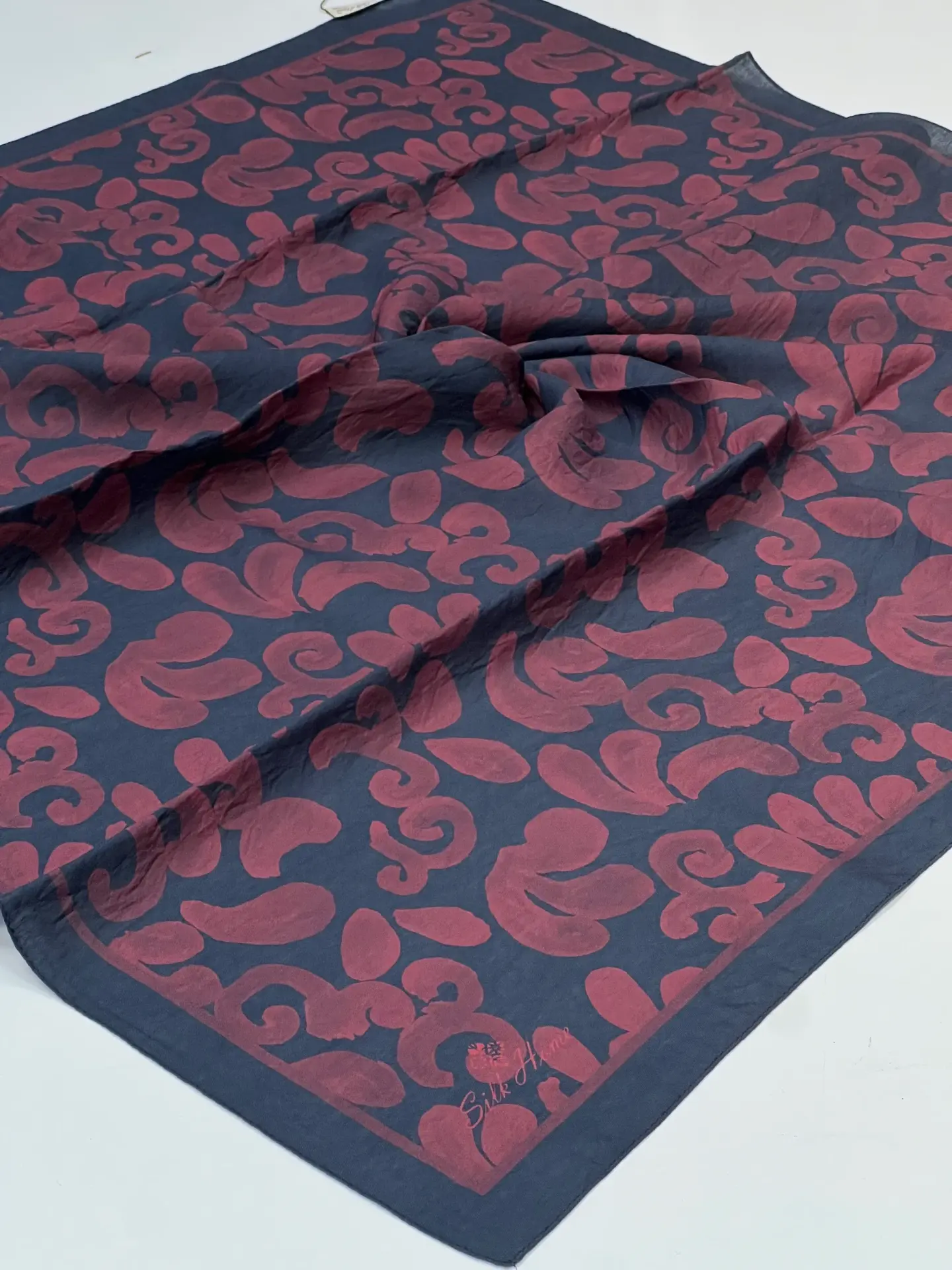 SİLK HOME VELORA EŞARP 1047 LACİVERT-BORDO