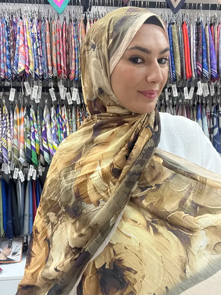ÇİÇEK DESEN BAMBU KRAŞ ŞAL MODEL 12