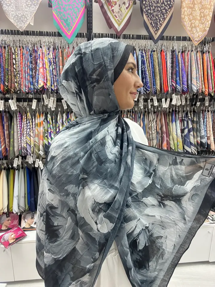 ÇİÇEK DESEN BAMBU KRAŞ ŞAL MODEL 14