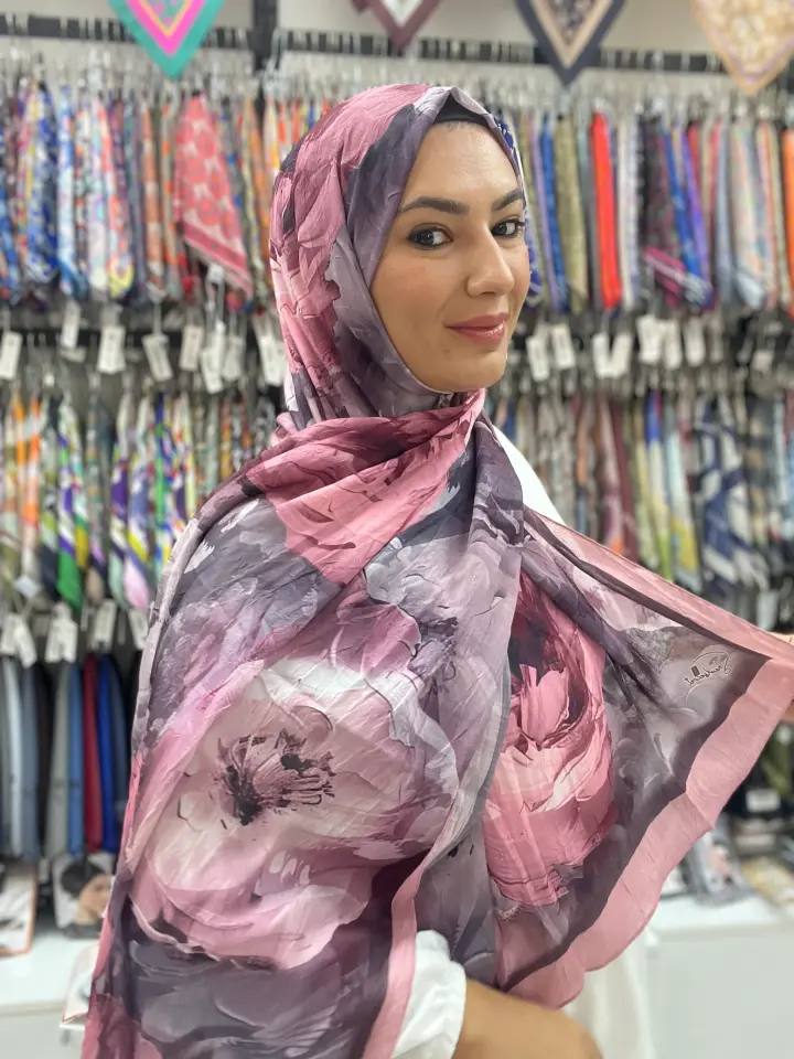 ÇİÇEK DESEN BAMBU KRAŞ ŞAL MODEL 17