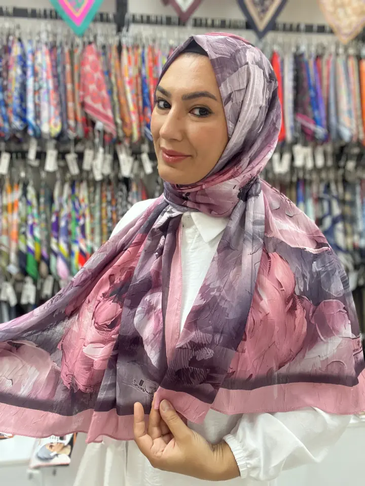 ÇİÇEK DESEN BAMBU KRAŞ ŞAL MODEL 17
