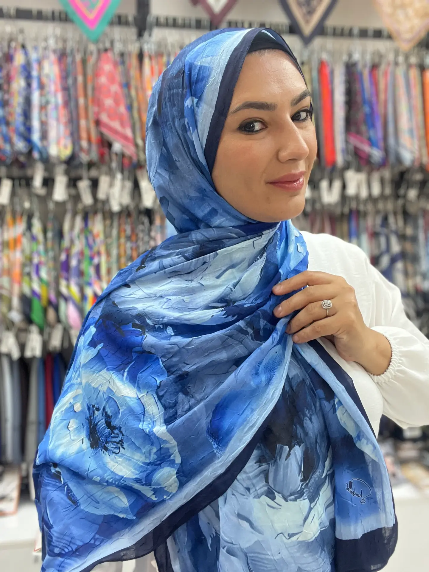ÇİÇEK DESEN BAMBU KRAŞ ŞAL MODEL 18