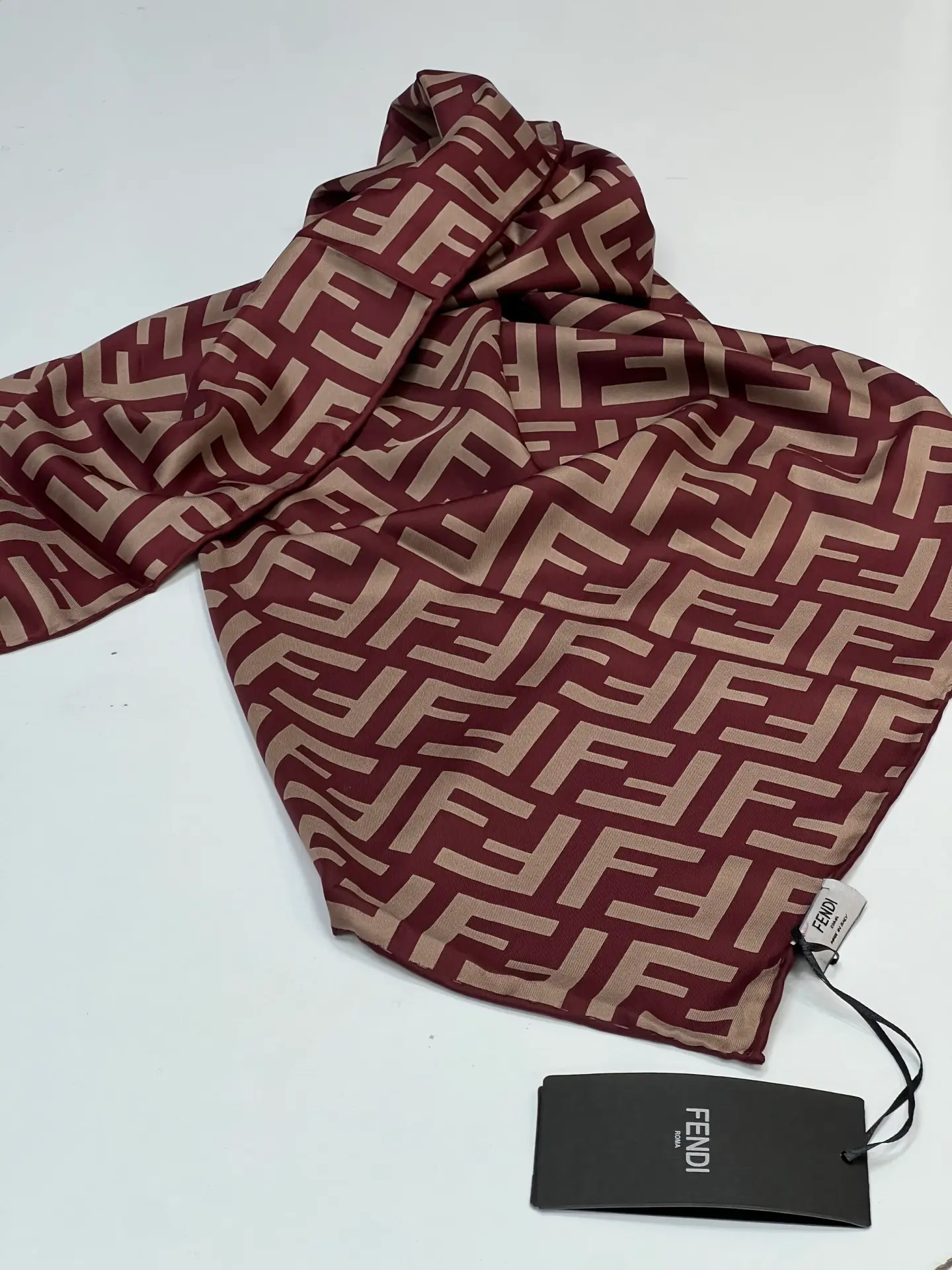F desen ithal twil eşarp 1050 BORDO