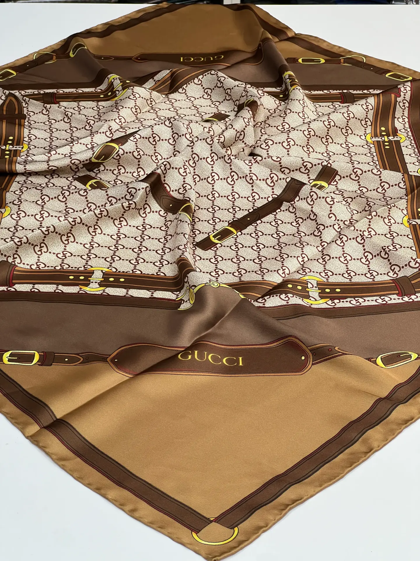 Gucci ithal twil eşarp 1051 SÜTLÜ KAHVE