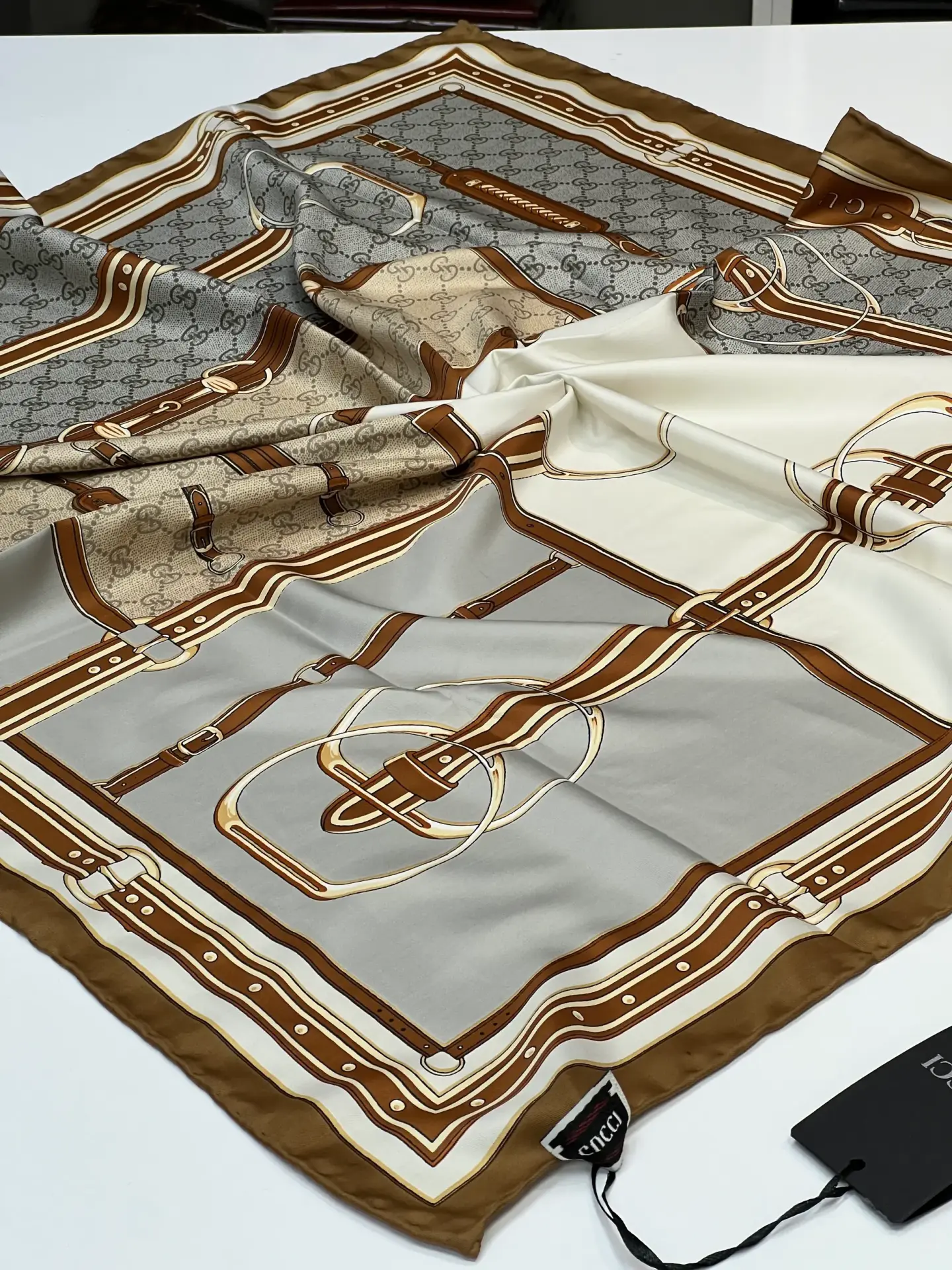 Gucci ithal twil eşarp 1053 SÜTLÜ KAHVE