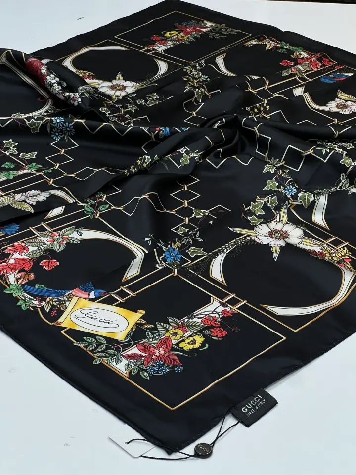 Gucci kuş desen ithal twil eşarp 1127