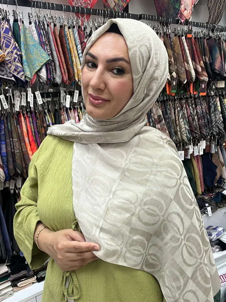 HALKA DESEN FLOŞLU ŞAL YAZLIK KUMAŞ 1058 ÇAĞLA YEŞİL