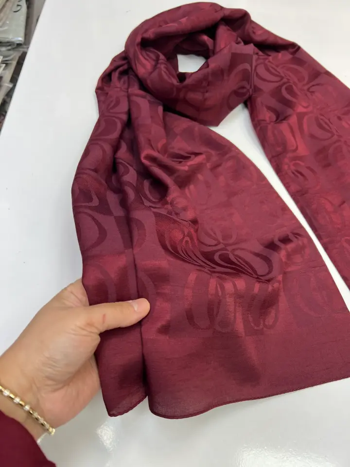 HALKA DESEN FLOŞLU ŞAL YAZLIK KUMAŞ 1058 BORDO