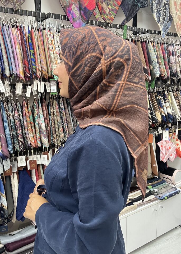 La Boutique yaz güz eşarp 1179 KAHVERENGİ