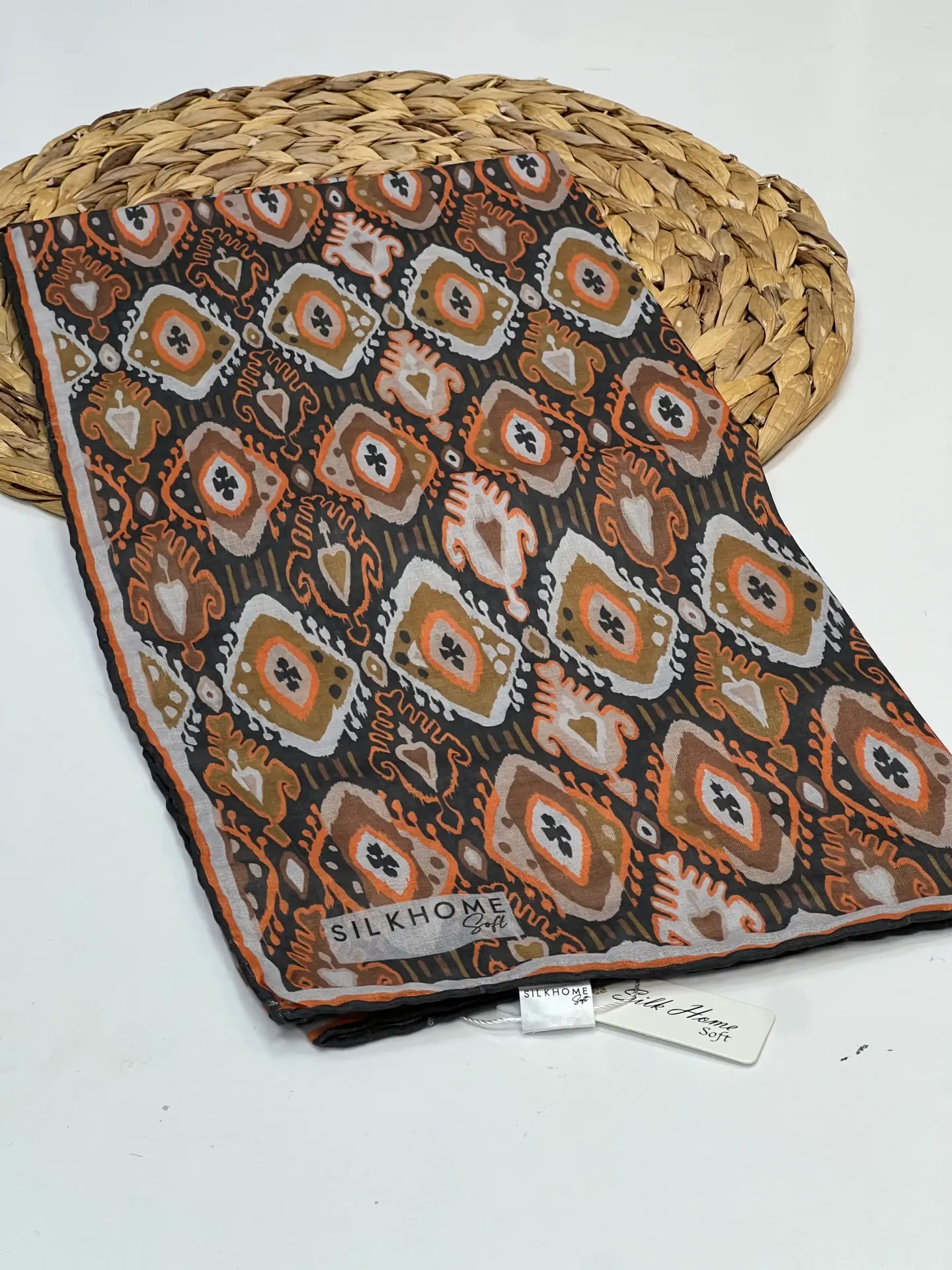 SİLK HOME SOFT PAMUK EŞARP 1061 ANTRASİT-TURUNCU